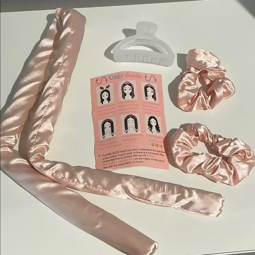 Satin Heatless Hair Curler Styling Set NWOT